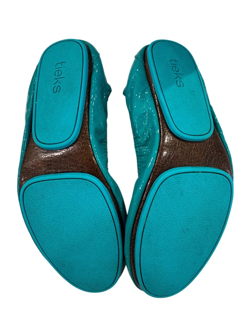 Tieks Blue Patent Flat Shoes